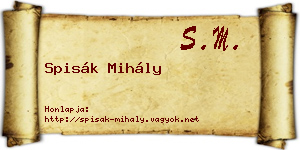 Spisák Mihály névjegykártya