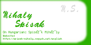 mihaly spisak business card